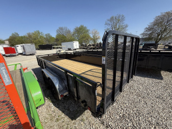 New 2025 PJ Trailers UL162 Utility Trailer 83X16 TA STRAIGHT DECK (GVW:7000) BLACK METAL SIDES
