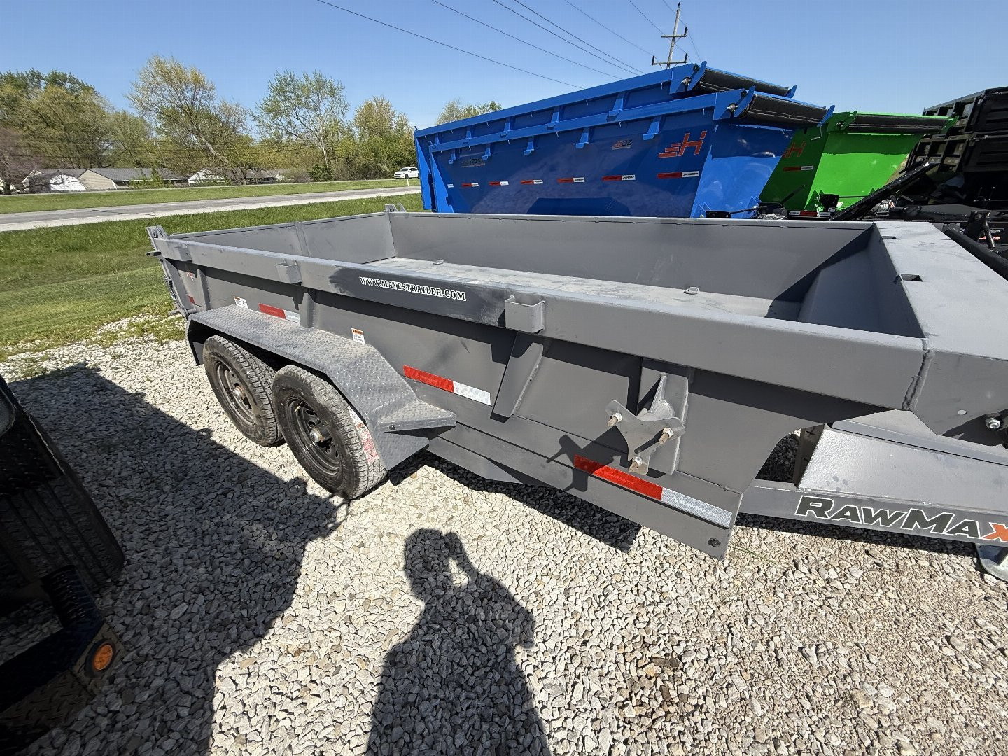 New 2025 RAWMAXX MDX12BP10K Dump Trailer 77x12 TA (GVW:10000) SHADOW GRAY