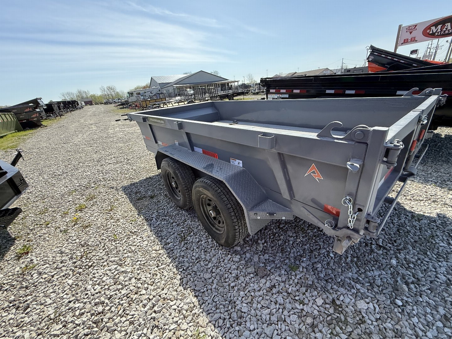 New 2025 RAWMAXX MDX12BP10K Dump Trailer 77x12 TA (GVW:10000) SHADOW GRAY