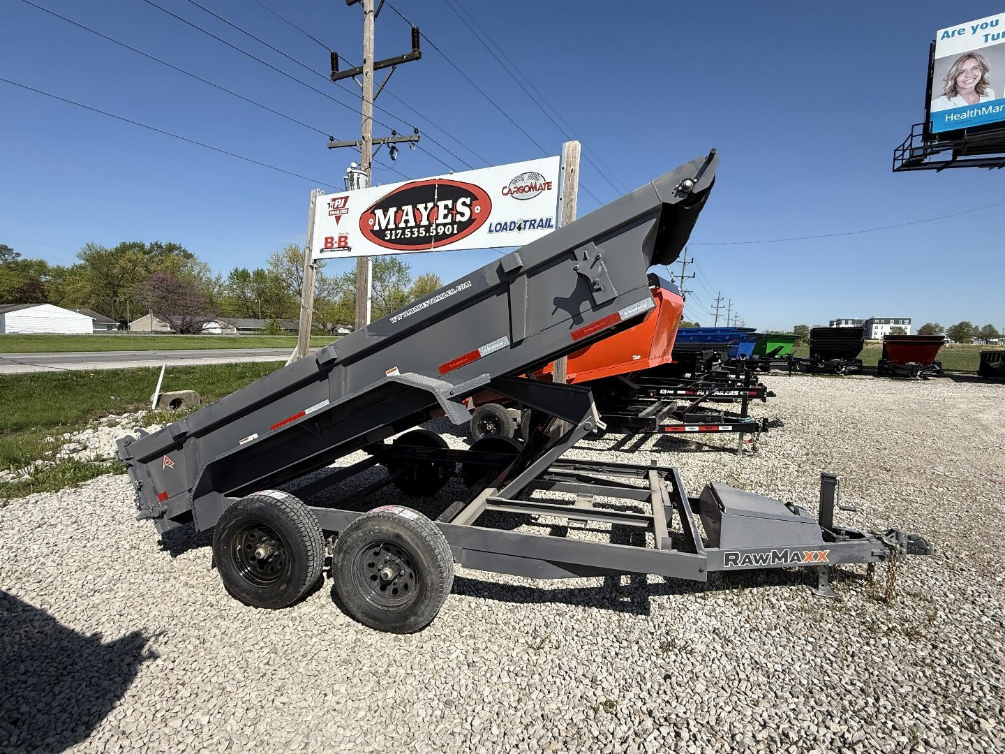 New 2025 RAWMAXX MDX12BP10K Dump Trailer 77x12 TA (GVW:10000) SHADOW GRAY