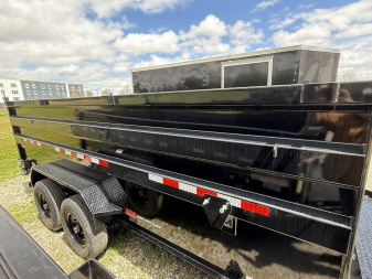 New 2025 PJ Trailers DM162 Dump Trailer 83x16 TA (GVW:14000) BLACK