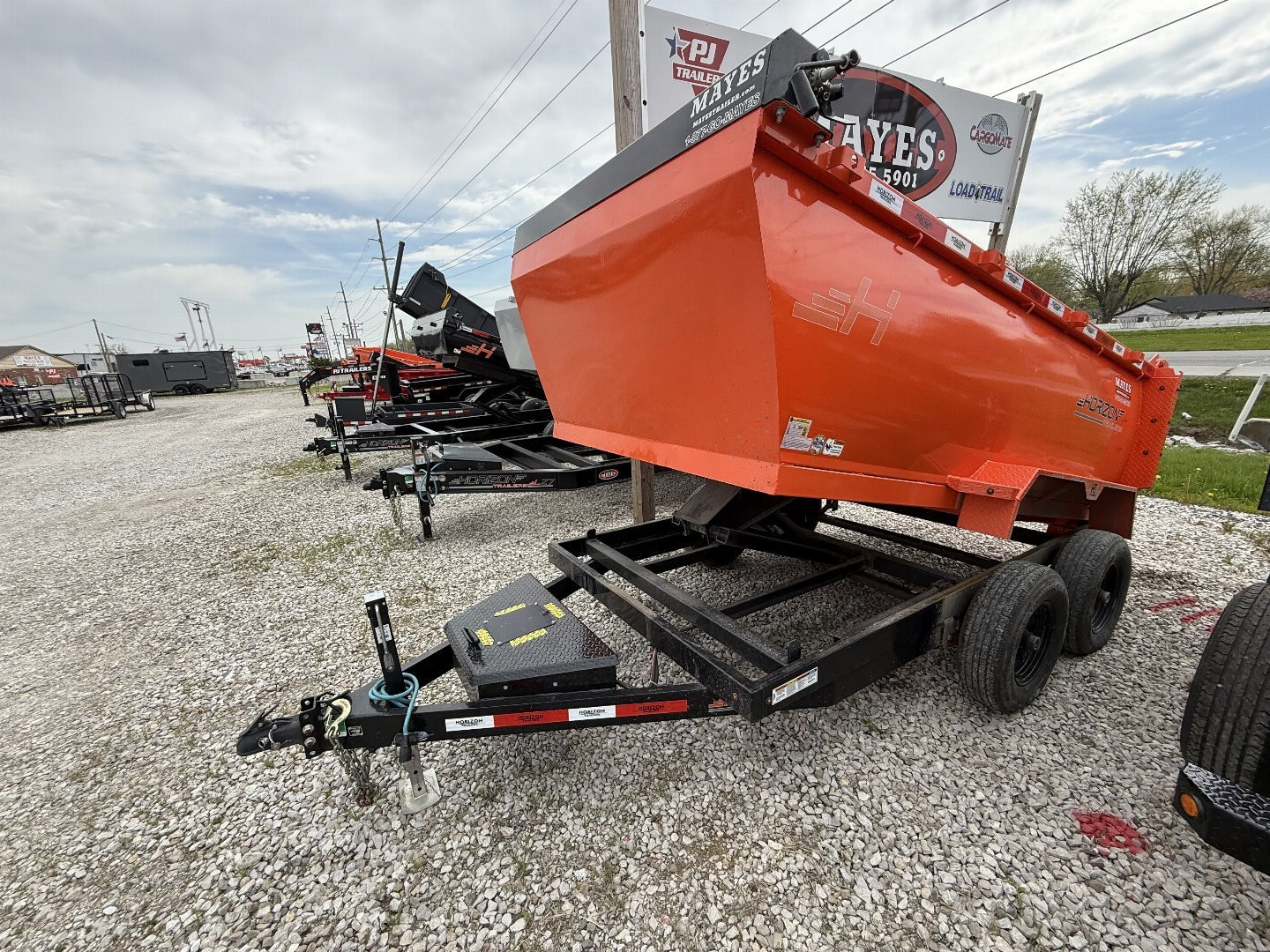 New 2024 Horizon Trailers 12' HZ6 LEGACY Dump Trailer 72X12 TA (GVW:10900) BLACK/ORANGE