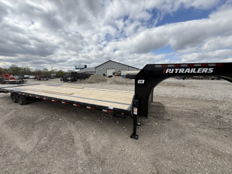 New 2025 PJ Trailers LS352 Equipment Trailer 102X35 TA GOOSNECK DOVETAIL W/ SINGLES (GVW:15680) BLACK