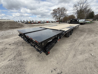 New 2025 PJ Trailers LS352 Equipment Trailer 102X35 TA GOOSNECK DOVETAIL W/ SINGLES (GVW:15680) BLACK