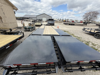 New 2025 PJ Trailers PL252 Deckover Trailer 102X25 TA PINTLE W/ DUALS (GVW:25000) BLACK