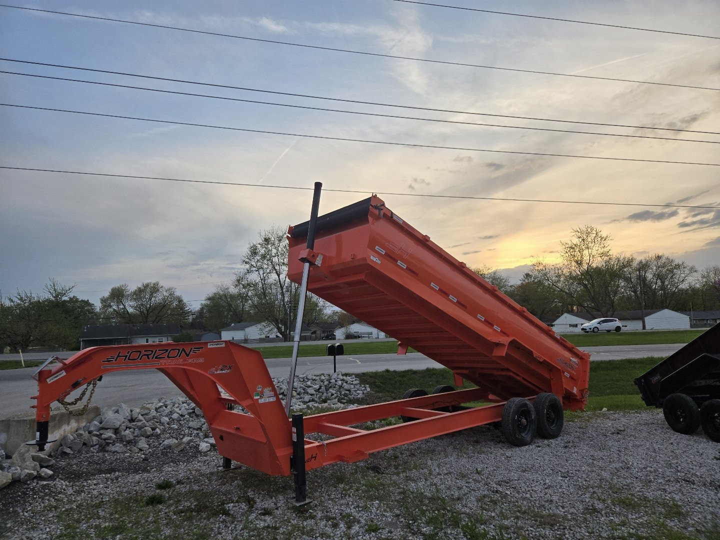 New 2024 HORIZON TRAILERS HZXGN-3X20 10K Dump Trailer 83X20 36" SIDES (GVW:22400) ORANGE