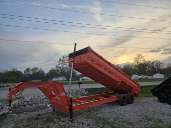 New 2024 HORIZON TRAILERS HZXGN-3X20 10K Dump Trailer 83X20 36" SIDES (GVW:22400) ORANGE