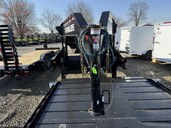 New 2023 PJ Trailers Deckover Trailer 102X28 TA GOOSENECK PARTIAL TILT (GVW:18000) BLACK