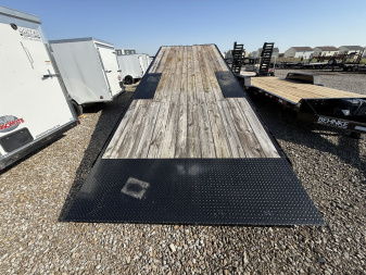 New 2023 PJ Trailers Deckover Trailer 102X28 TA GOOSENECK PARTIAL TILT (GVW:18000) BLACK