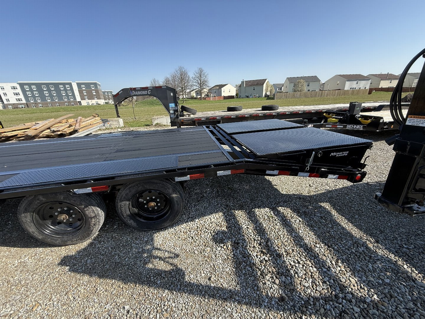 New 2024 PJ Trailers LX302 Flatbed Trailer 102X30 TA DOVETAIL W/ MONSTER RAMPS (GVW:16000) BLACK