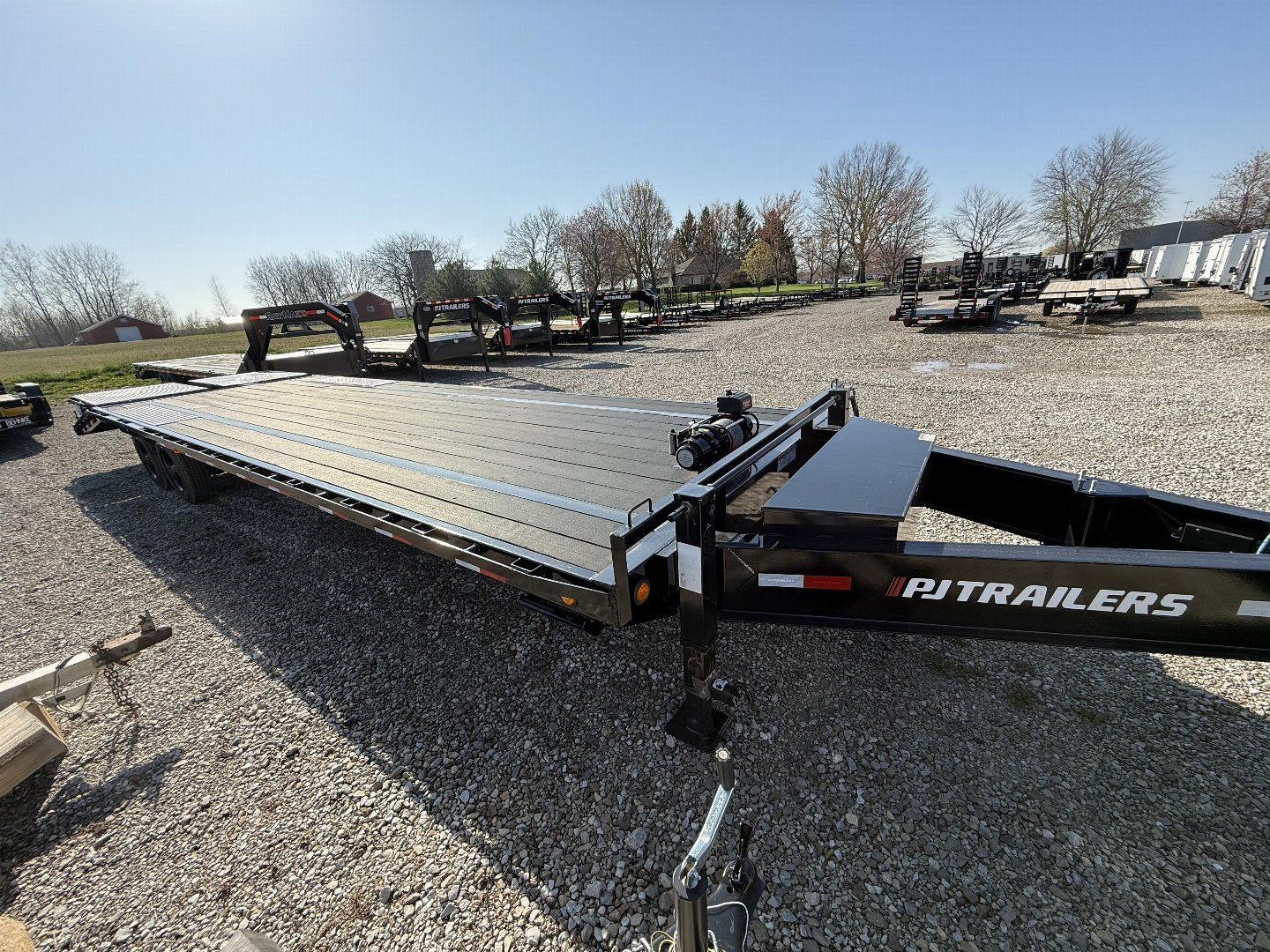 New 2024 PJ Trailers LX302 Flatbed Trailer 102X30 TA DOVETAIL W/ MONSTER RAMPS (GVW:16000) BLACK