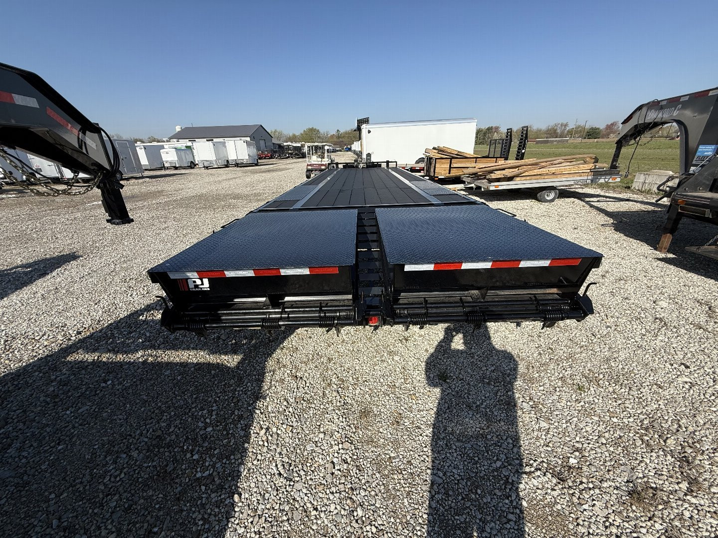 New 2024 PJ Trailers LX302 Flatbed Trailer 102X30 TA DOVETAIL W/ MONSTER RAMPS (GVW:16000) BLACK