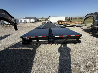 New 2024 PJ Trailers LX302 Flatbed Trailer 102X30 TA DOVETAIL W/ MONSTER RAMPS (GVW:16000) BLACK