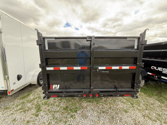 New 2025 PJ Trailers DM142 Dump Trailer 83X14 TA HIGH SIDES (GVW:14000) BLACK