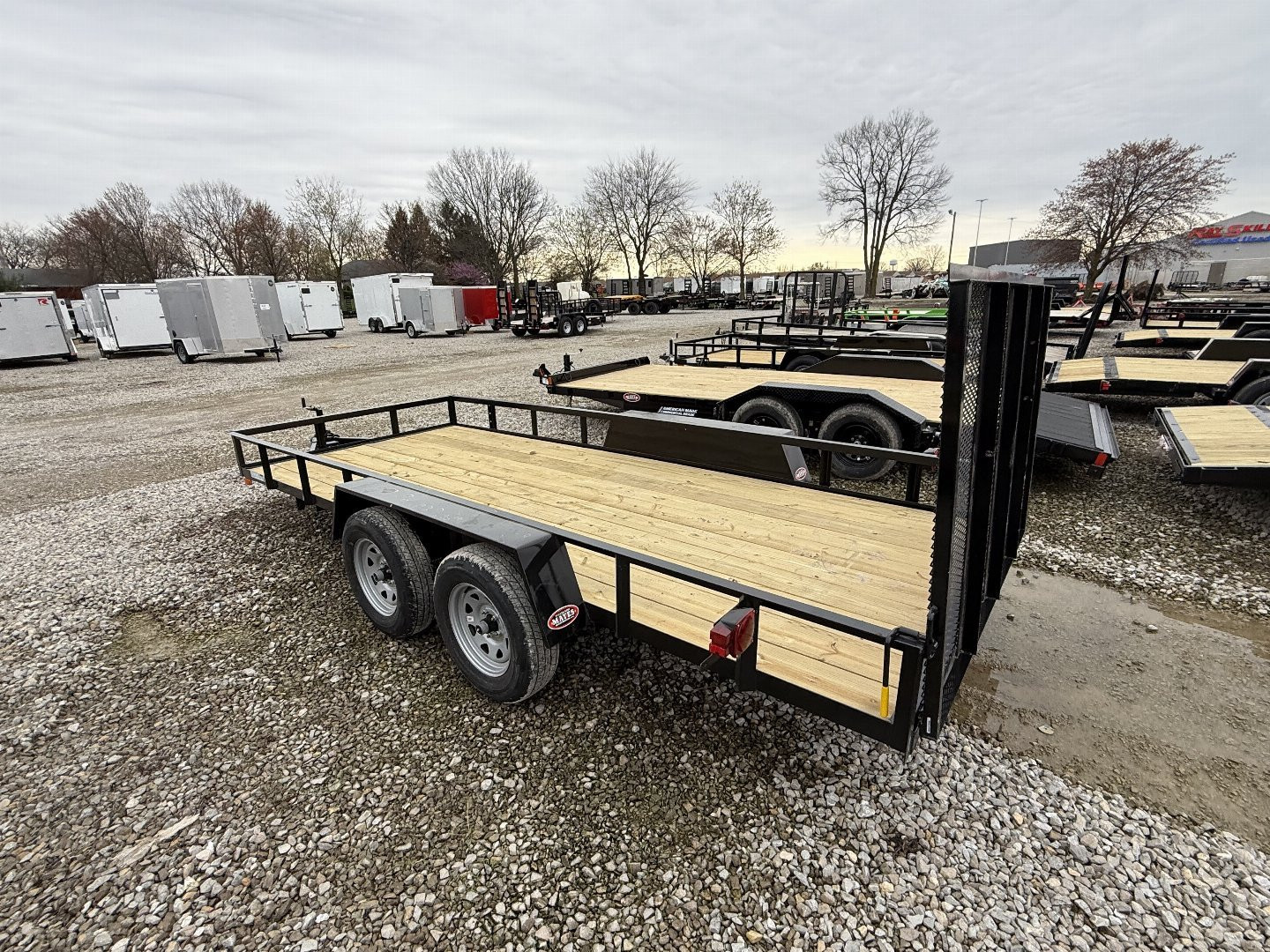 New 2025 AMO UT162 Utility Trailer 76X16 TA LOWSIDE(GVW:7000)BLACK