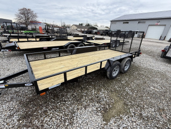 New 2025 AMO UT162 Utility Trailer 76X16 TA LOWSIDE(GVW:7000)BLACK