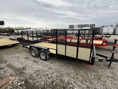 New 2025 AMO UT162 Utility Trailer 76X16 TA LOWSIDE(GVW:7000)BLACK