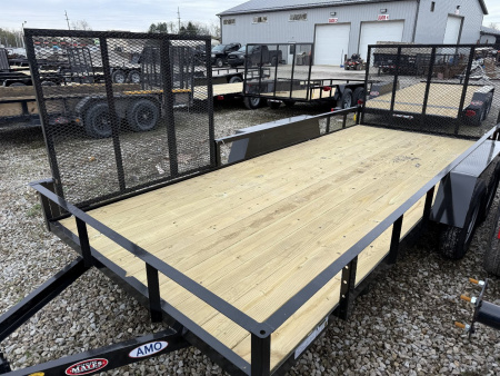 New 2025 AMO UT162 Utility Trailer 76X16 TA LOWSIDE(GVW:7000)BLACK