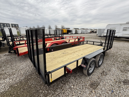 New 2025 AMO UT162 Utility Trailer 76X16 TA LOWSIDE(GVW:7000)BLACK