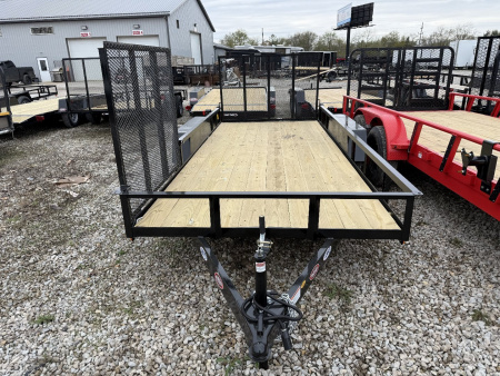 New 2025 AMO UT162 Utility Trailer 76X16 TA LOWSIDE(GVW:7000)BLACK