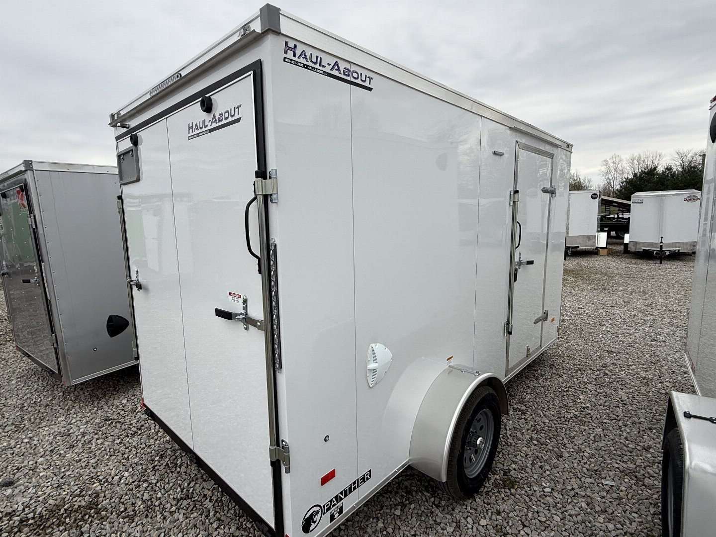 New 2025 Haul About Trailers PAN612SA Cargo / Enclosed Trailer 6X12 SA RAMP DOOR(GVW:2990) WHITE
