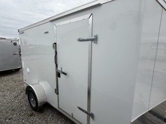 New 2025 Haul About Trailers PAN612SA Cargo / Enclosed Trailer 6X12 SA RAMP DOOR(GVW:2990) WHITE