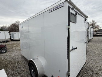 New 2025 Haul About Trailers PAN612SA Cargo / Enclosed Trailer 6X12 SA RAMP DOOR(GVW:2990) WHITE