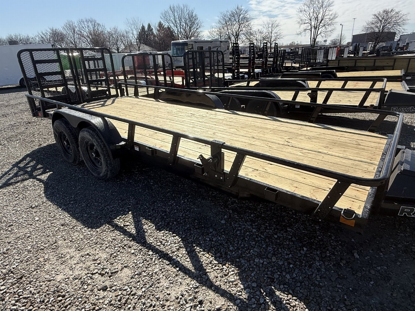 New 2025 RAWMAXX UTX2083BP14K Utility Trailer 83X20 TA DOVETAIL W/ HD GATE(GVW:14000) BLACK