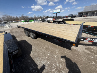 New 2025 PJ Trailers Deckover Trailer 102X18 TA STRAIGHT DECK (GVW:14000) BLACK SLIDE IN RAMPS