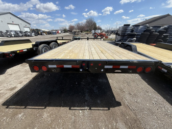 New 2025 PJ Trailers Deckover Trailer 102X18 TA STRAIGHT DECK (GVW:14000) BLACK SLIDE IN RAMPS