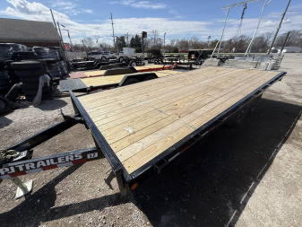 New 2025 PJ Trailers Deckover Trailer 102X18 TA STRAIGHT DECK (GVW:14000) BLACK SLIDE IN RAMPS