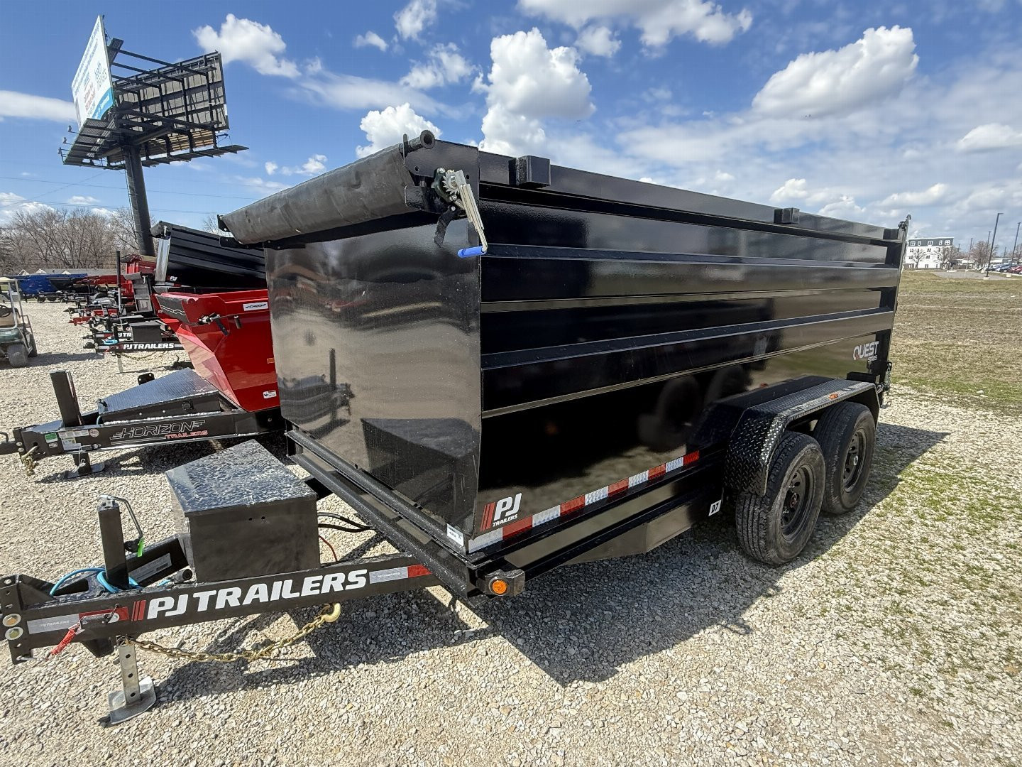 New 2025 PJ Trailers D7142 Dump Trailer 83X14 TA HIGH SIDE (GVW:14000) BLACK