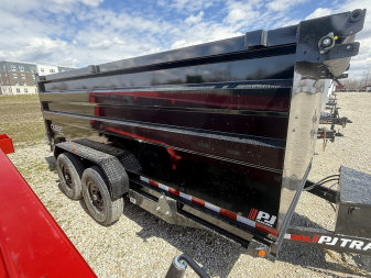 New 2025 PJ Trailers D7142 Dump Trailer 83X14 TA HIGH SIDE (GVW:14000) BLACK