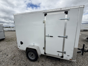 New 2025 CARGO MATE EHW610SA Cargo / Enclosed Trailer 6X10 SA RAMP DOOR (GVW:2990) WHITE