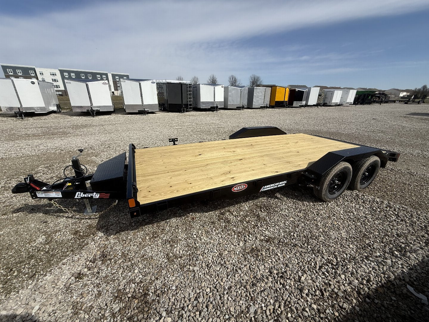 New 2025 Liberty LC7K83X18C4DT Car Hauler 83X18 TA DOVETAIL (GVW:7000) MIDNIGHT BLACK