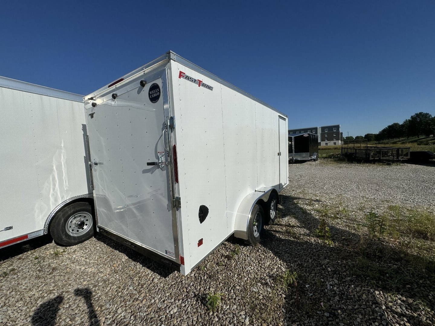 New 2025 WELLS CARGO FT716T2-D Cargo / Enclosed Trailer 7X16 TA RAMP DOOR (GVW:7000) WHITE