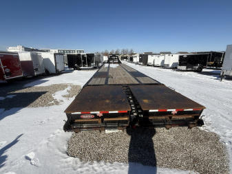 Used USED 2021 PJ Trailers LD402 Equipment Trailer 102x40 TA DUAL GOOSENECK DOVETAIL (GVW: 25000) BLACK W/ MONSTER RAMPS