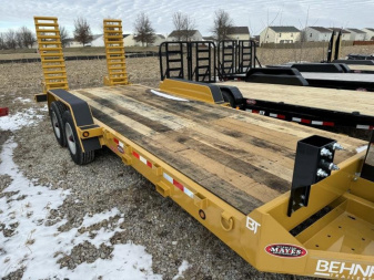 New 2025 Behnke CBCT2020E-S10K Equipment Trailer 83X20 TA SKIDLOADER BEAVERTAIL W/FLIP-UP RAMPS (GVW:20000) CAT YELLOW