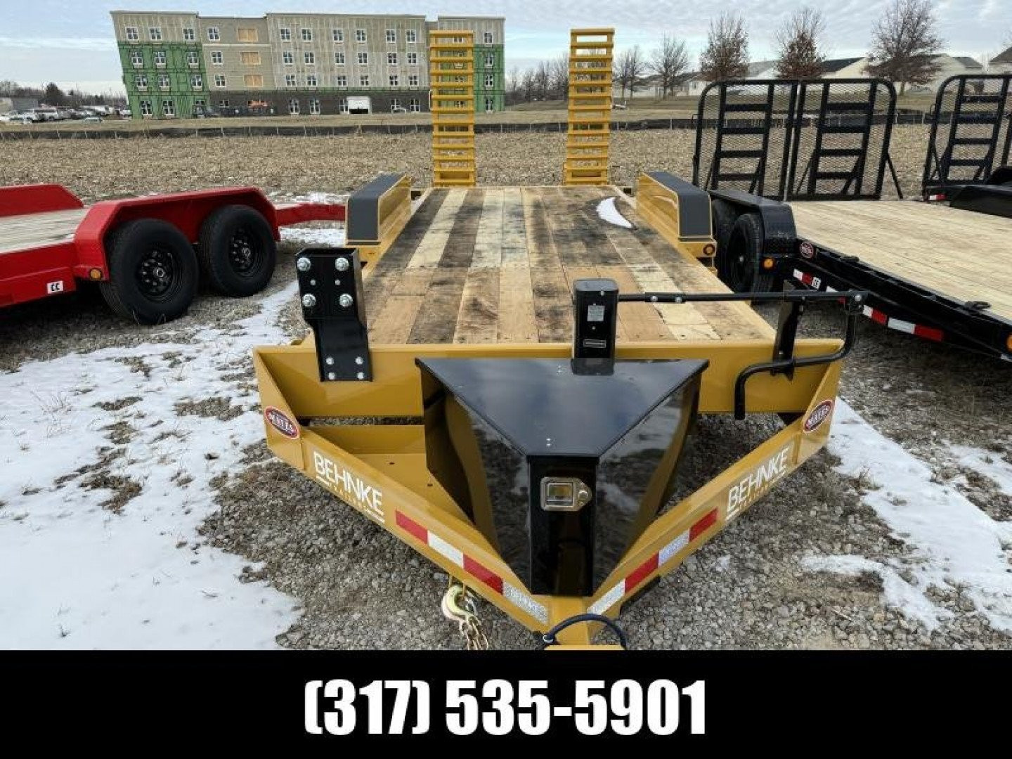 New 2025 Behnke CBCT2020E-S10K Equipment Trailer 83X20 TA SKIDLOADER BEAVERTAIL W/FLIP-UP RAMPS (GVW:20000) CAT YELLOW