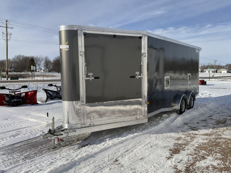 New 2025 Mission MES7.5X18 Enclosed Snowmobile Trailer