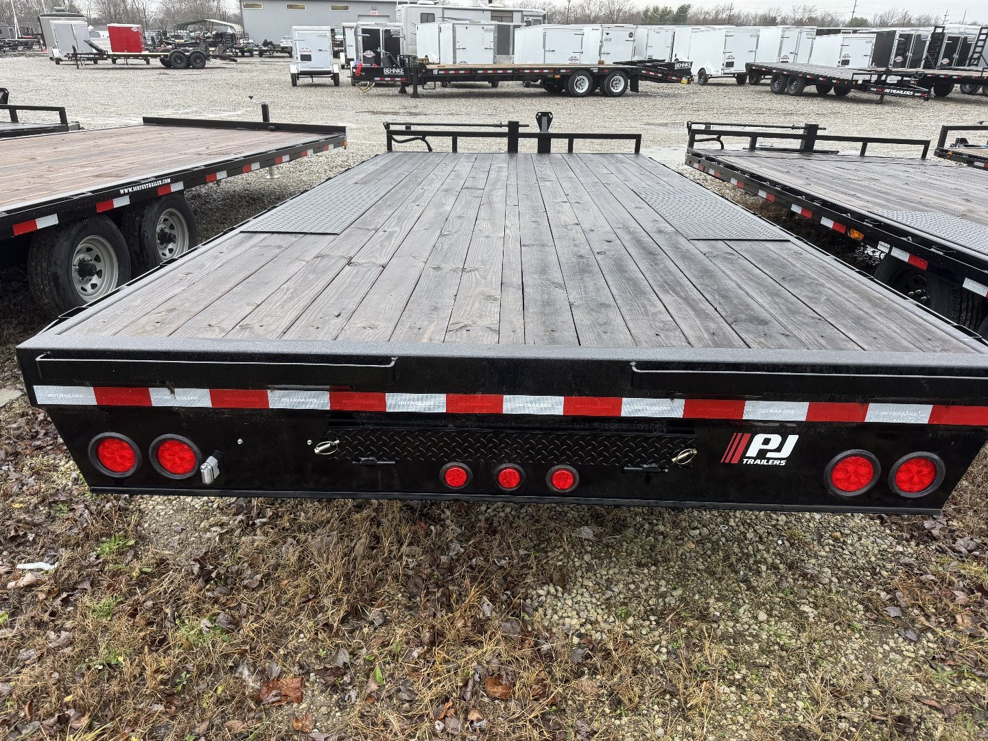 New 2025 PJ Trailers F8182 Deckover Trailer 102X18 TA STRAIGHT DECK (GVW:14000) BLACK SLIDE IN RAMPS