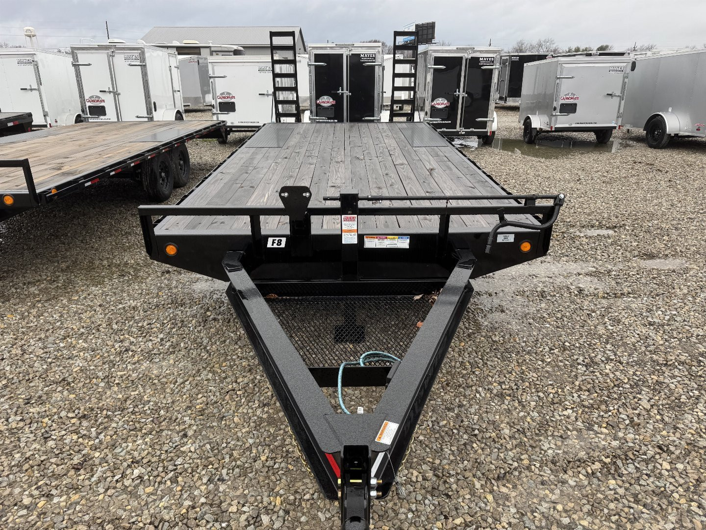 New 2025 PJ Trailers F8202 Deckover Trailer 102X20 TA DOVETAIL (GVW:14000) BLACK W/ FOLD UP RAMPS