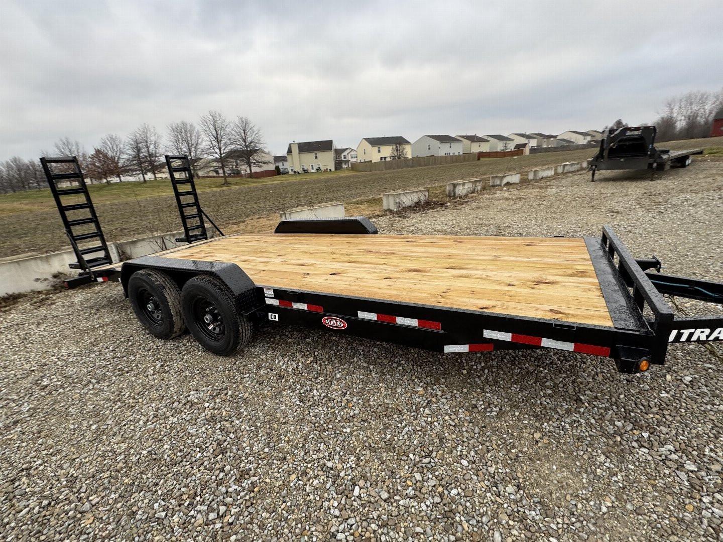 New 2025 PJ Trailers CD202 Equipment Trailer 83X20 DOVETAIL W/ FOLDUP RAMPS TA (GVW:14000) BLACK