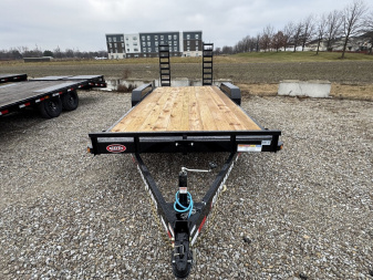 New 2025 PJ Trailers CD202 Equipment Trailer 83X20 DOVETAIL W/ FOLDUP RAMPS TA (GVW:14000) BLACK