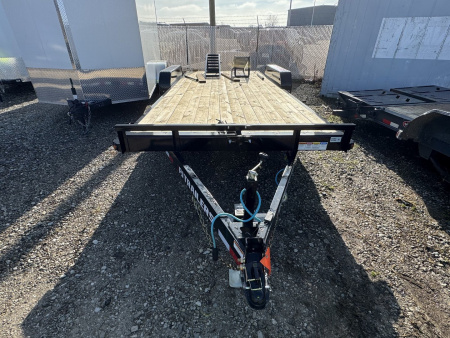 New 2025 PJ Trailers CD202 Equipment Trailer 83X20 DOVETAIL W/ FOLDUP RAMPS TA (GVW:14000) BLACK
