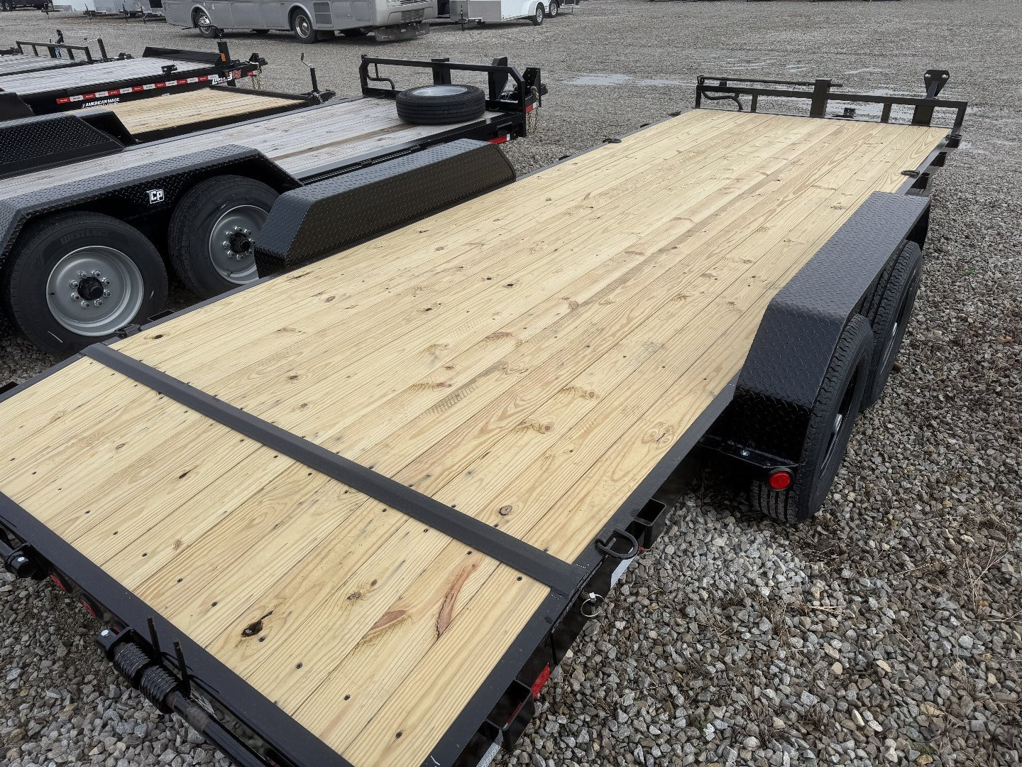 New 2025 PJ Trailers CC202 Equipment Trailer 83x20 TA HD FOLD-UP RAMPS (GVW:14000)BLACK