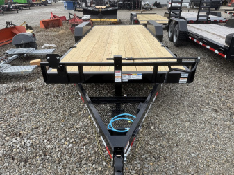 New 2025 PJ Trailers CC202 Equipment Trailer 83x20 TA HD FOLD-UP RAMPS (GVW:14000)BLACK