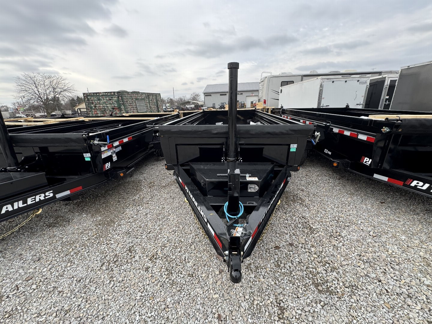 New 2025 PJ Trailers DT162 LOW PRO TELESCOPIC DUMP Trailer 83X16 TA SPLIT/SPREADER GATE (GVW:14000)BLACK