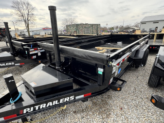 New 2025 PJ Trailers DT162 LOW PRO TELESCOPIC DUMP Trailer 83X16 TA SPLIT/SPREADER GATE (GVW:14000)BLACK
