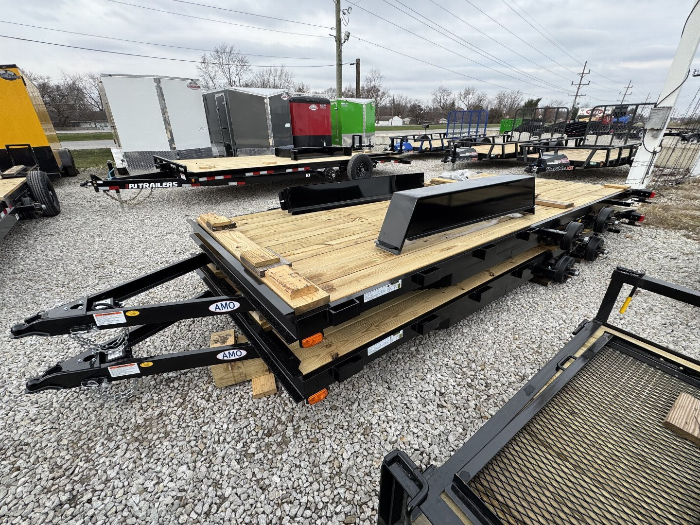 New 2025 AMO UT182 Car Hauler 82x18 TA DOVETAIL (GVW:7000) SLIDE IN RAMPS